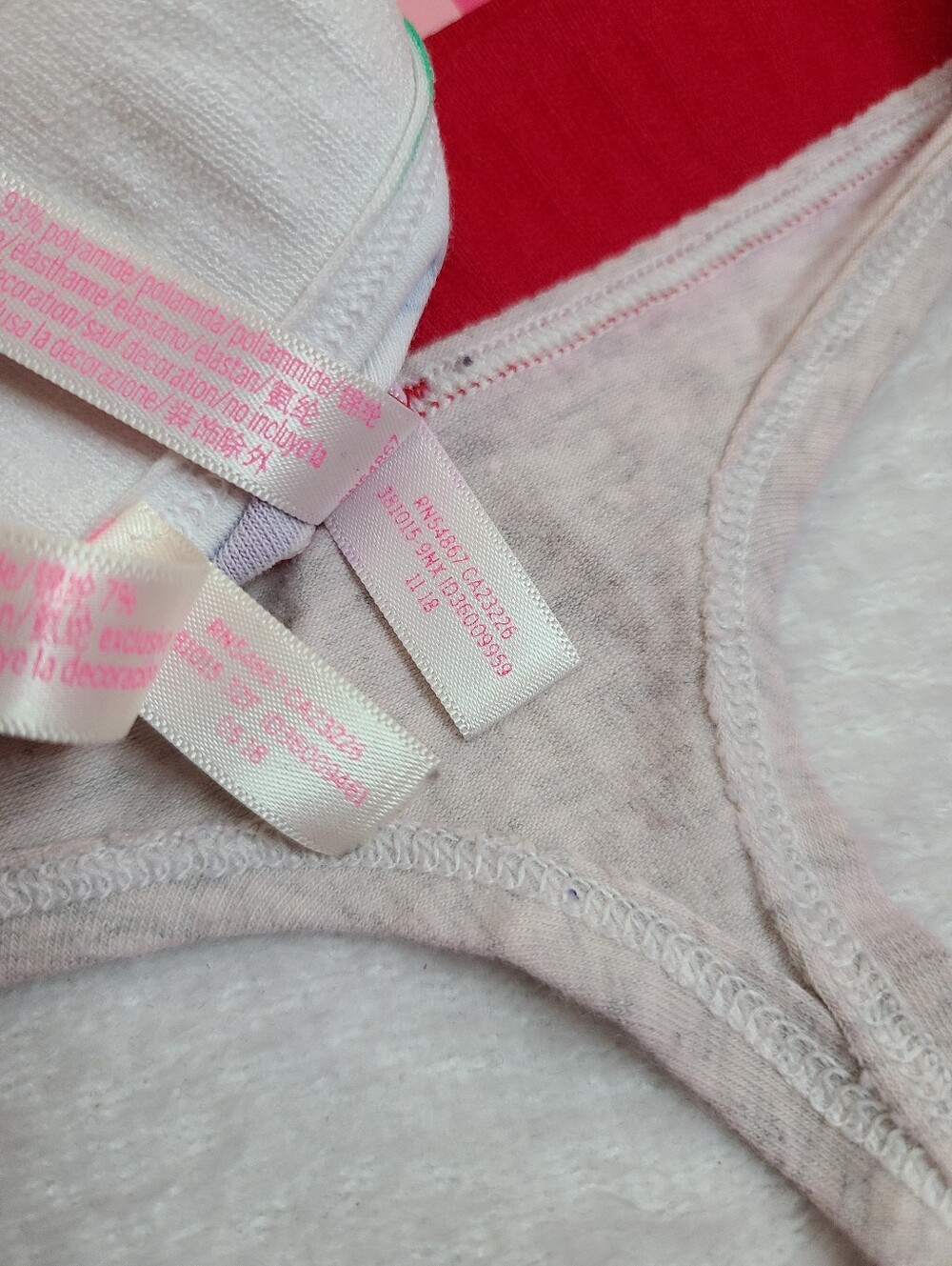 Retired VS PINK 2pk Colorful Logo Band Cotton Thong Panties Size Lg - Picture 6 of 6